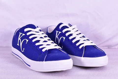 Unisex Row One MLB Kansas City Royals KC Logo Lace Up Shoes, Blue Cover