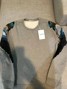 $3550 New Valentino Embroidered Wings Sweatshirt Grey Black Gold Blue - Picture 1 of 12