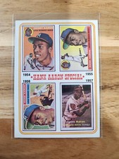 1974 Topps 2 Hank Aaron Special 1954-1957 Milwaukee Braves HR King MLB baseball