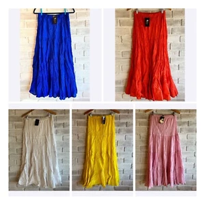 Lot Of 5 Different Colors - EBZA Broomstick Skirt Maxi New w/Tag - Size S - NWT - Picture 1 of 11