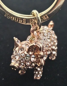 Henri Bendel Schlüsselanhänger Strass Henrietta rosa Schwein gereinigt Clip fehlt - Bild 1 von 8