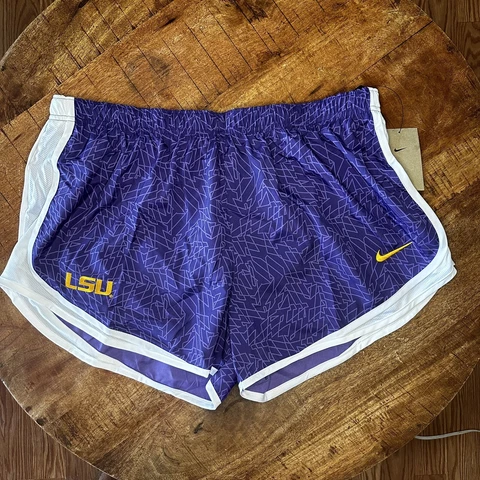 Nike Running Shorts LSU Tigers Standard Fit Purple DA3833-547 Womens Size 2XL Cover