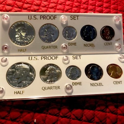 STUNNING! SILVER 1961 & 1964 MIRROR SURFACES. 10 COINS US Mint In Capital Holder - Image 1 of 2