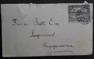 1902 Tasmania Australia Cover Burnie-Ringarooma 2d Pict stamp Thomas Scott - Bild 1 von 2