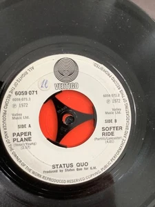 Status Quo.  Paper Plane.  7” single.  1972. Vertigo - Picture 1 of 4