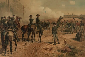 Stampa artistica Assedio di Atlanta di Thure de Thulstrup Americana Giclée spedizione gratuita - Foto 1 di 3