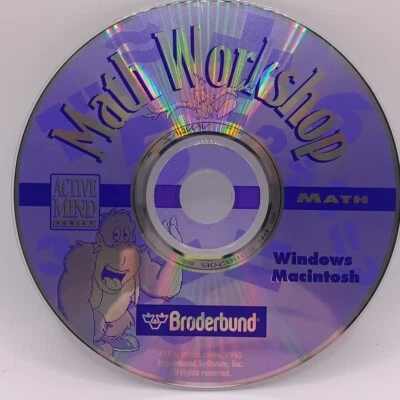 Math Workshop Active Mind Series Broderbund Windows/Macintosh Ages 6-10 Disc - Image 1 of 2