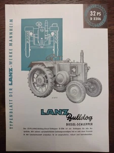 Original 32PS Lanz D3206 Verkaufsprospekt - Typenblatt - Prospekt - Picture 1 of 2