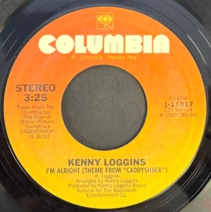 KENNY LOGGINS - I'M ALRIGHT/CADDYSHACK - 1980 - GOOD CONDITION - 45 VINYL - Imagen 1 de 4