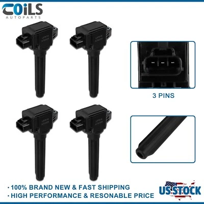 Paquete de 4 bobinas de encendido para Mitsubishi Outlander 2.4L l4 14 2015 2016 2017 UF814 Foto 1 de 4