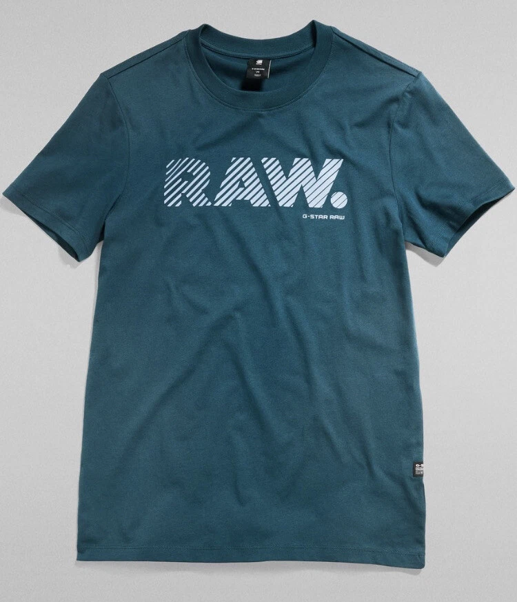 G-Star Raw Men's Logo Slim T-Shirt Blue White New - Image 1 of 1