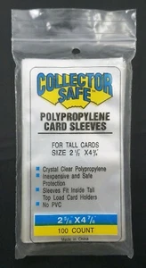 Manicotto per carte in polipropilene 100 pezzi per carte alte dimensioni 2,5 x 4,76 - Foto 1 di 1