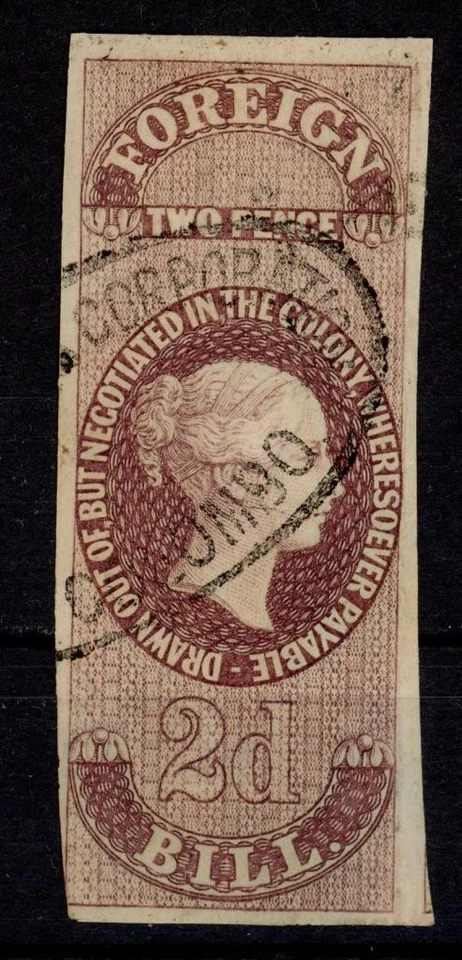 Ceylon Foreign Bill revenue 2 Pence 1862 fiscal - Image 1 of 1