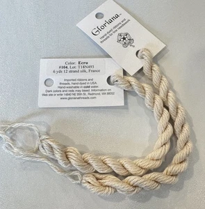 Gloriana 12 Strand Silk Floss For Needlework-2 Skeins/6 Yds Color: ECRU - Picture 1 of 2