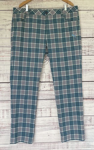 Tour Edition Puma Performance Pantaloni da Golf Plaid Protezione UV Uomo 40 X 33 UPF