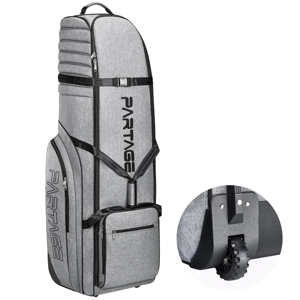 Partage Golf Travel Bag with Wheels Case for One Size Gray