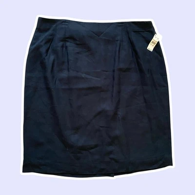 NUEVO CON ETIQUETAS ~ DE COLECCIÓN ~ Años 90 ~ Talbots ~ Falda Lápiz Mezcla Lana Negra ~ Midi ~ Talla 20 Foto 1 de 4