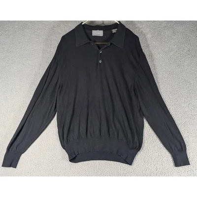 Suéter Lord and Taylor Para Hombre Talla Grande Negro Manga Larga Tejido Cuello Suéter Foto 1 de 4