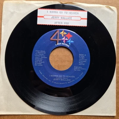 JERRY WALLACE I Wanna Go To Heaven 45 7" Record Vinyl Records - Image 1 of 2