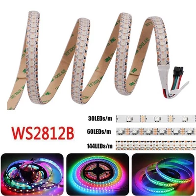 RGB WS2812B LED Streifen Stripe Lichtleiste Individuell Adressierbar 30/60LEDs/m - Bild 1 von 4