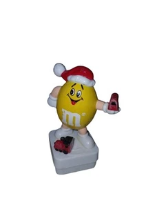 Amarillo M&M Vintage 1993 Candy Topper Navidad Sombrero y Trenes M & Ms Coleccionable  - Imagen 1 de 5