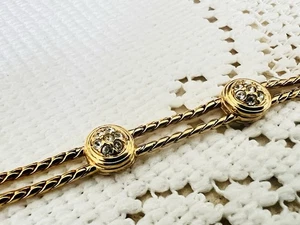 Vintage Swarovski Tennis Bracelet Round Cut Yellow Gold-Tone Plated 7 inches - Picture 1 of 8
