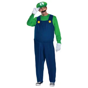Adults Deluxe Super Mario Bros. Luigi Costume - Medium - Adult Halloween Costume - Picture 1 of 12