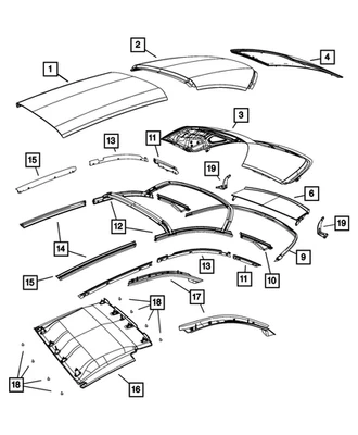 Panel superior plegable original Mopar 68028458AB Foto 1 de 4