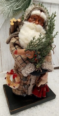 Primitive Rustic Woodland Farmhouse Santa Claus Arnette Style 14" - Image 1 of 4