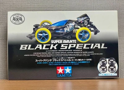 TAMIYA 95291 Mini 4WD SUPER AVANTE Black Special con ruote rinforzate in carb... - Immagine 1 di 4