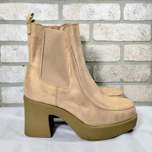 Botines de plataforma de gamuza sintética Lane Bryant Dream Cloud para mujer 11 W beige punta cuadrada - Imagen 1 de 12