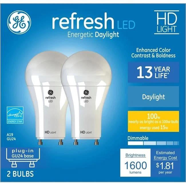 GE Lighting 272242 15 watt A19 Refresh LED Bulb - Pack of 2 - Image 1 of 1