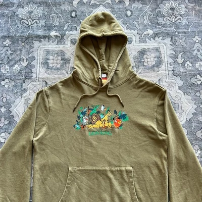 Moletom com capuz vintage Disney Rei Leão masculino bordado médio malha felpuda pulôver - Imagem 1 de 4