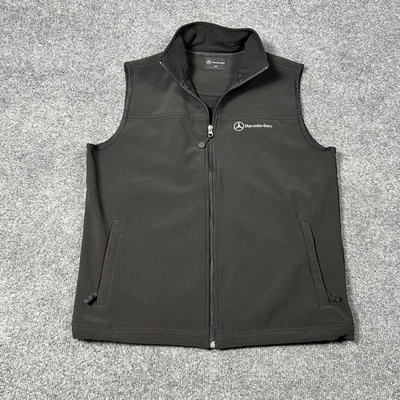 Mercedes Benz Vest Mens Small Black Softshell Fleece Lined Zip Sleeveless Logo - Image 1 of 4