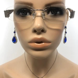 Specsavers Lite 107 Glasses Frames Silver Rimless Oval Eyeglasses Frame Only - Picture 1 of 14