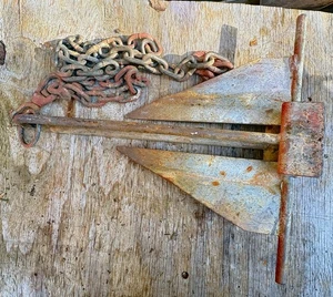 Fluke Anchor, 7 Lb Galvanized Steel with short 40" chain - Bild 1 von 10