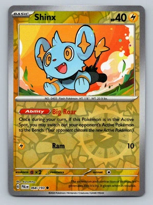 Pokemon Shinx SV02: Paldea Evolved 068/193 Near Mint NM Reverse Holo - Image 1 of 2