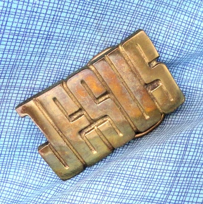 Vestido Jesús Hebilla Cinturón Religioso Años 80 Corte Latón De Colección Aminco Taiwán .GMP537 Foto 1 de 4