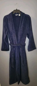L.L. Accappatoio Bean donna M blu navy manica lunga cintura spugna tessuto 100% cotone - Foto 1 di 4