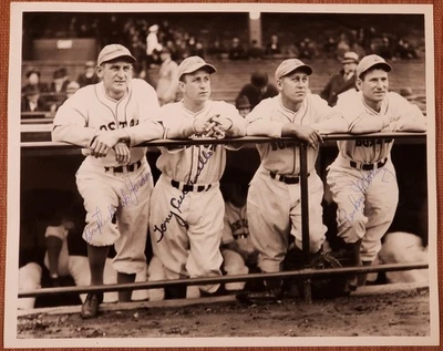 Tony Cuccinello Jordan Whitney Auto Boston 1936 Braves Baseball 8x10 Photo JSA - Image 1 of 4