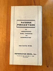 Vintage 1970s PATERNA PERSIAN YARN SAMPLE BOOK Wool Thread COLOR CARD NO. W-45A - Picture 1 of 8