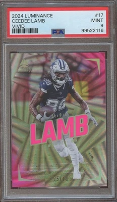Ceedee Lamb 2024 Luminance Pink SSP Dallas Cowboys 5/10 #17 PSA 9 - Image 1 of 2