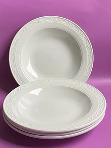 Churchill Super Vitrifiziert Rand Weiß Keramik 9" Pasta Teller Schüssel x 4er Set - Bild 1 von 3