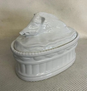 Vintage 'Phillipe Deschoulieres' Style White Oval Wild Boar Porcelain Terrine - Picture 1 of 13