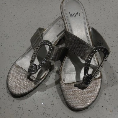 Impo Gailene silver Sandals Silver Accent Size 10M Gallery Heels Summer Shoes - Image 1 of 4