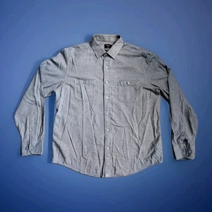 Untuckit Hemsworth Slim Fit Button Up Flannel Shirt Mens Size L Deep Gray Cotton - Picture 1 of 7