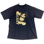 Vintage Mickey Unlimited Velva Sheen Gold Black Crew Disney Tee T-Shirt Large