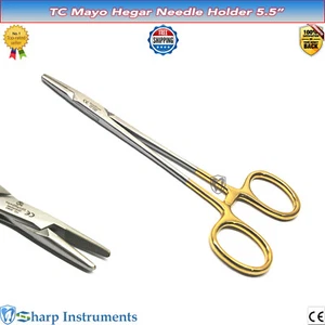 TC Mayo Hegar Needle Holders 5.5" Sharp Instrument Dental Orthodontic Instrument - Picture 1 of 2