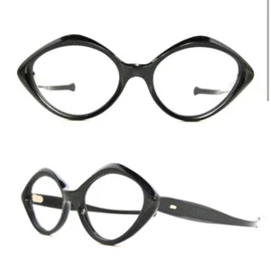 Vintage 1950’s/60’s Angular Black Frames: Glasses, Sunglasses, Deadstock, France - Picture 1 of 6