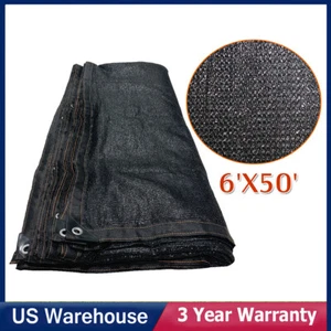 6' x 50' Schwarz Zaun Windschutz Sichtschutz Schatten Abdeckung Stoff Netz Garten USA - Bild 1 von 9